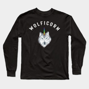 Wolficorn Wolf Unicorn Halloween Long Sleeve T-Shirt